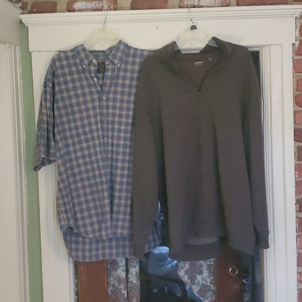 2 - lot bundle  Button-up and quarter zip shirt